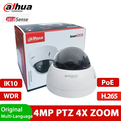 Dahua SD22404DB-GNY Upgrade of SD22404T-GN 4MP Starlight WizSense PTZ Network Camera POE H.265 2.8mm~12mm 4x IP Camera Security