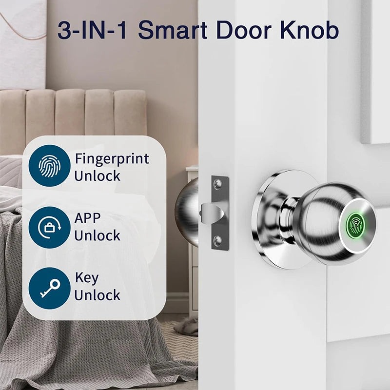 CIEPOJIET Fingerprint Lock for Tuya Smart Lock with Bluetooth Door Lock Keyless Entry with Fingerprint and Tuya App