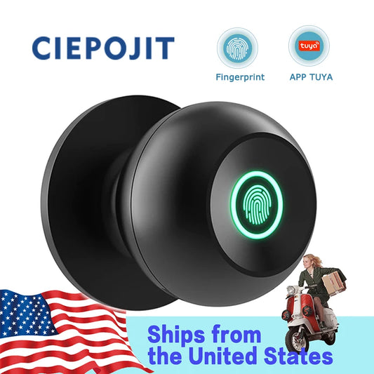 CIEPOJIET Fingerprint Lock for Tuya Smart Lock with Bluetooth Door Lock Keyless Entry with Fingerprint and Tuya App