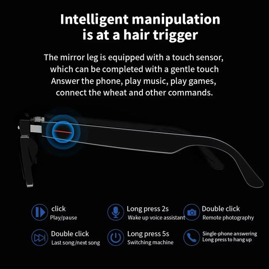 Xiaomi E13 Bluetooth Smart Glasses With Automatic Adjustment AI Voice Noise Reduction Music Eyewear Waterproof Calls Eyeglass